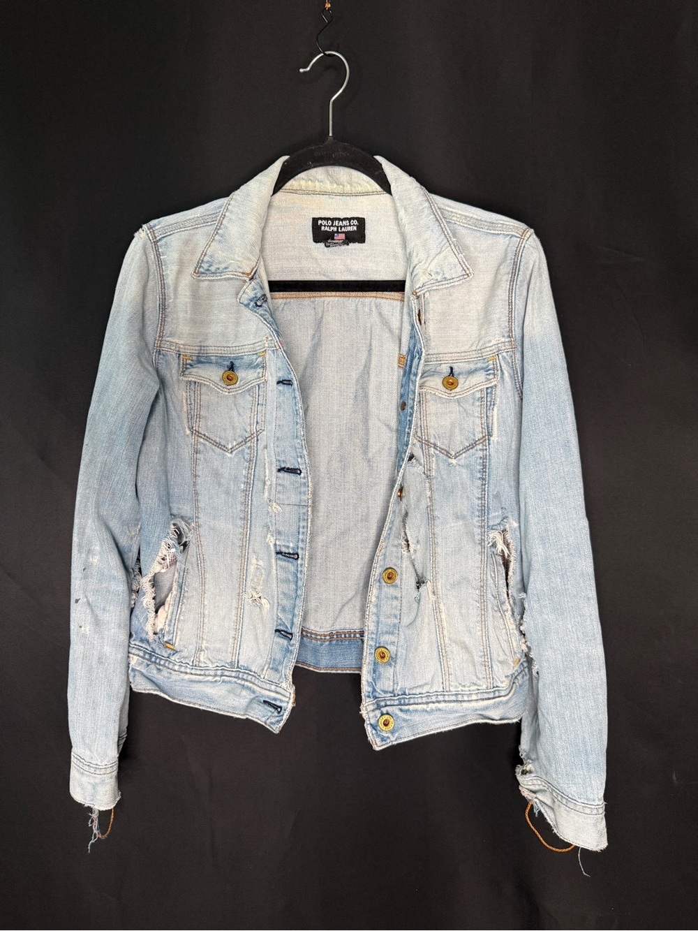 Polo by Ralph Lauren Light Blue Distressed Denim Jacket